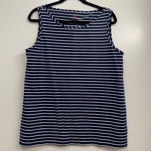 Vineyard Vines Navy White Striped Sleeveless Tank Top Preppy Coastal